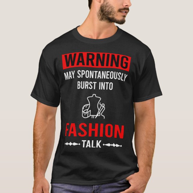 Camiseta Moda de Aviso Vermelho (Frente)