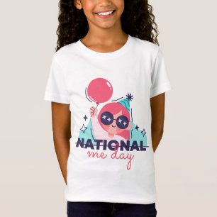 Camiseta Moda de Balão de Bela Menina de Aniversário