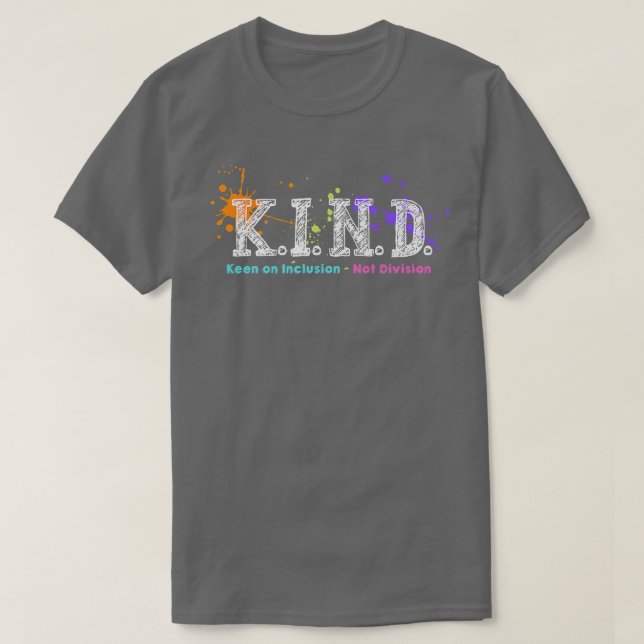 Camiseta Moda De Inclusão Não Divisão Positiva (Frente do Design)