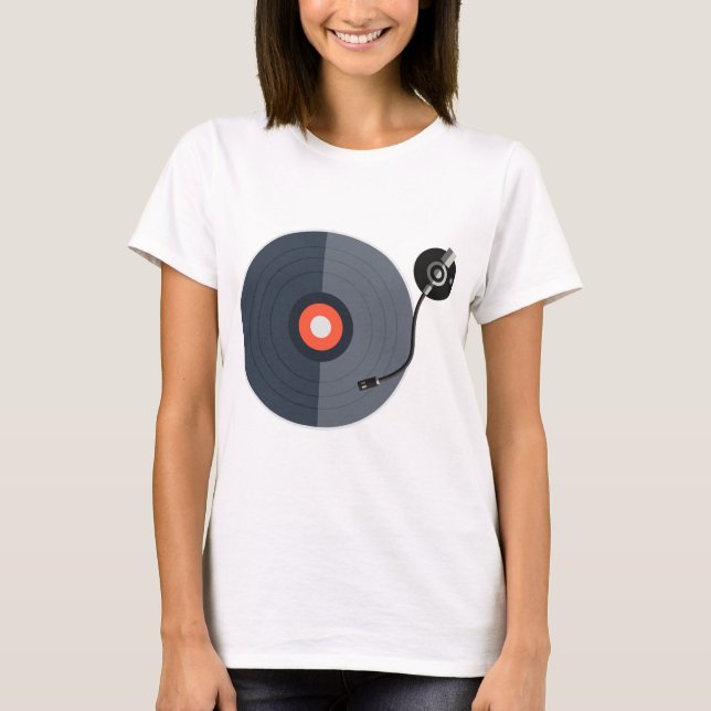 Camiseta moda de recordes de música (Frente)