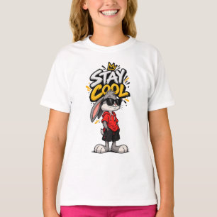 Camiseta Moda de Rua Coelho Gráfico Stay Cool – Urba Divert