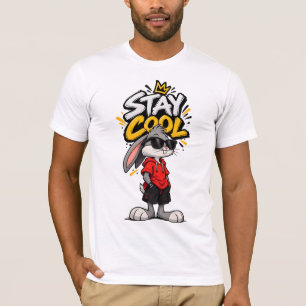 Camiseta Moda de Rua Coelho Gráfico Stay Cool – Urba Divert