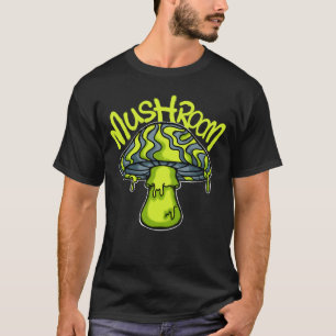 Camiseta moda de rua de cogumelo psicodélico