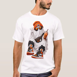 Camiseta Moda de Rua de Fantasma Assustador – Vibrações de