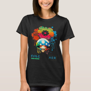 Camiseta Moda de rua de gíria de anime frase japonesa 