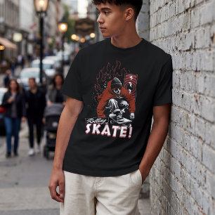 Camiseta Moda de Rua de Skate Rolante