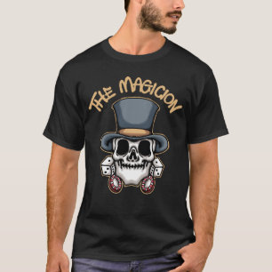 Camiseta Moda de rua do Mágico Caveira