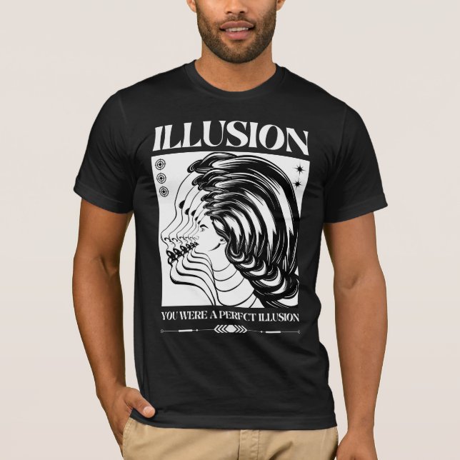 Camiseta Moda de Rua Face Eco Ilusão Surreal Retro (Frente)