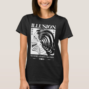 Camiseta Moda de Rua Face Ilusão Surreal Retro Echo