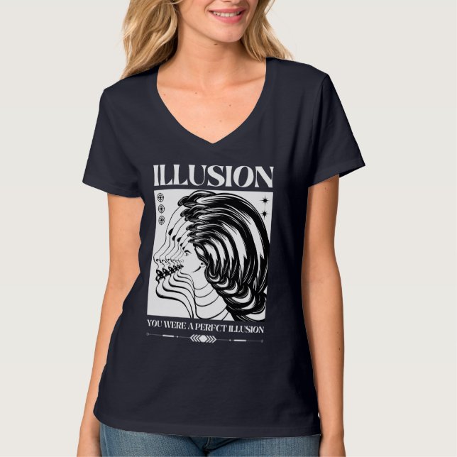 Camiseta Moda de Rua Face Ilusão Surreal Retro Écho (Frente)