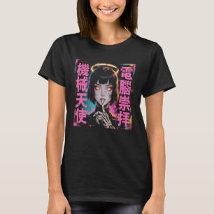 Camiseta Moda de Rua Japonesa Cyberpunk Garota Anjo Y2K Man