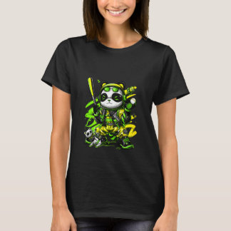 Camiseta Moda de Rua Retro Legal de Beisebol Panda & Gato J