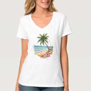 Camiseta Moda Feminina de Verão Praia