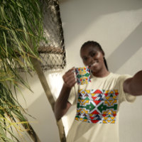 Moda Geométrica Tribal Africana Colorida