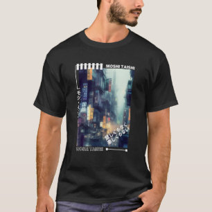 Camiseta Moda Japonesa Retro Vibes Estética Tóquio Cyber