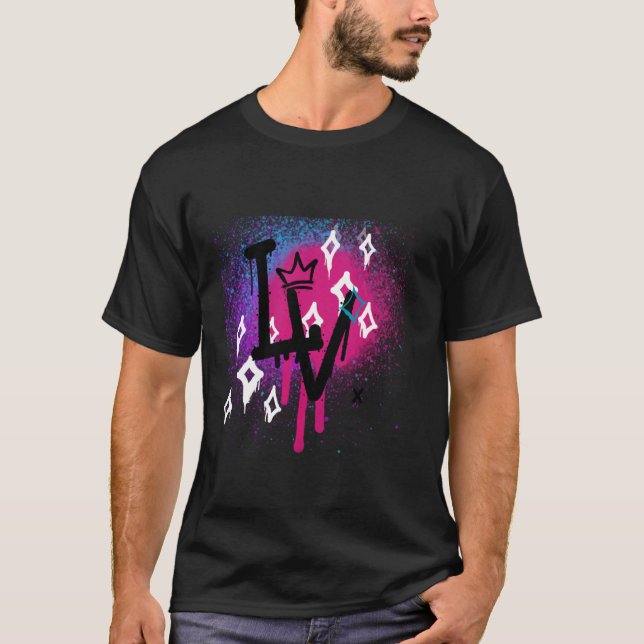 Camiseta Moda LoVe, design LoVe, Gráfico de Pintura de Pulv (Frente)