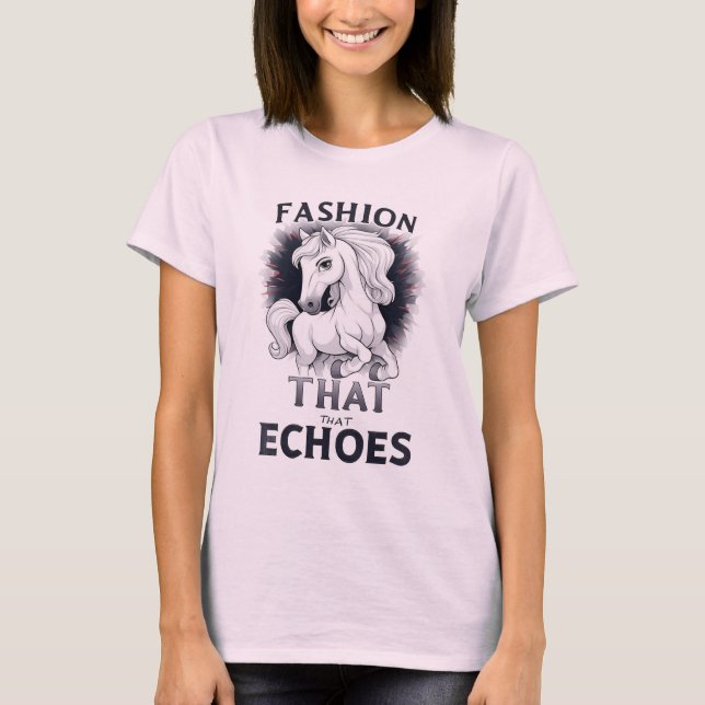 Camiseta Moda que Ecoa: Cavalo Branco Ousado (Frente)
