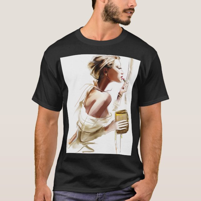 Camiseta Moda: Retrato Contemporâneo Na moda. (Frente)