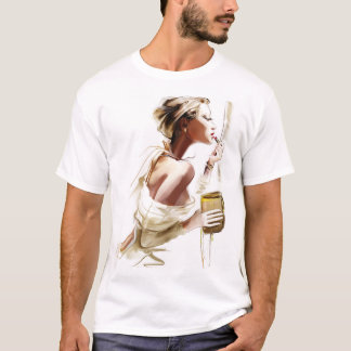 Camiseta Moda: Retrato Contemporâneo Na moda.