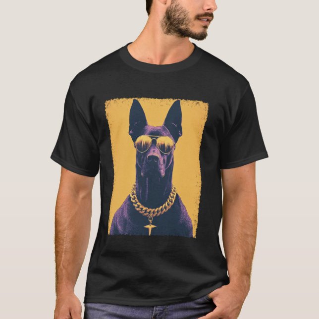 Camiseta Moda Tendência Doberman Engraçado (Frente)