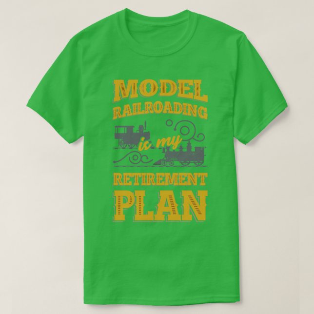 Camiseta Model Railroading Train Railroad Retirement Gift  (Frente do Design)