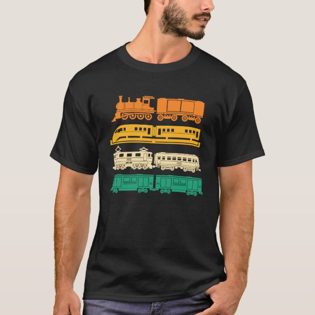 Camiseta Model Train Railroad Train  Retro Locomotive Train (Frente)