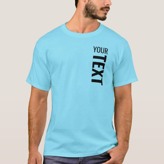 Camiseta Modelo adicione texto aqui Trendy Men's Blue Horiz (Frente)
