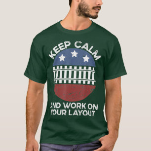 Camiseta Modelo americano Flag Railroad Train Gifts