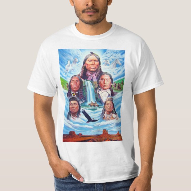 Camiseta Modelo Americanos nativos de de pintura Moderna (Frente)