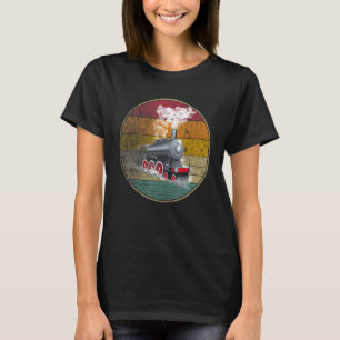 Camiseta Modelo Antigo da Locomotiva de Retro-Locomotiva da