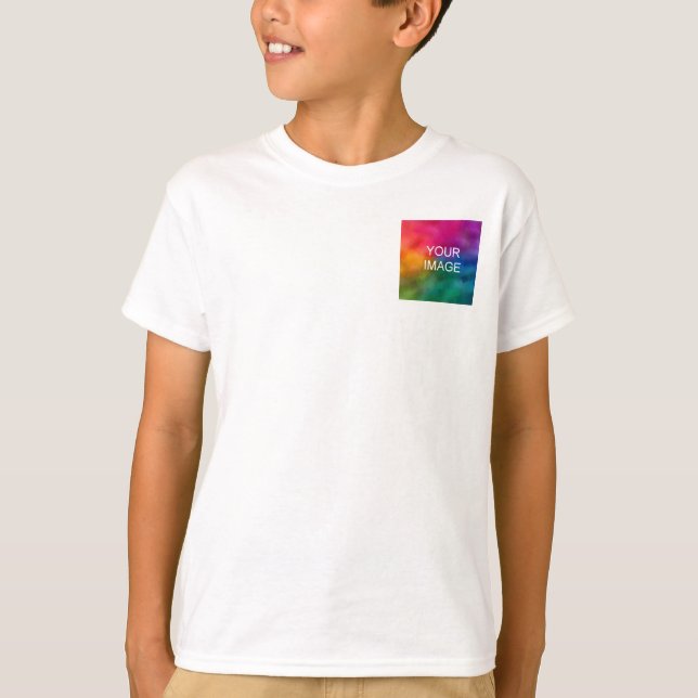 Camiseta Modelo Branco de Adição de Imagem Dupla Personaliz (Frente)