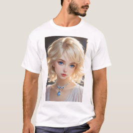 Camiseta modelo com colar