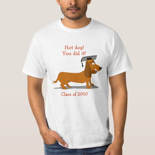Camiseta Modelo customizável da graduação do cão do (Frente)