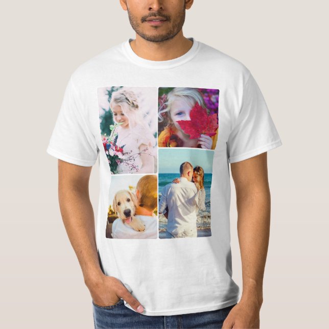 Camiseta modelo de 4 Fotografias Arredondadas (Frente)