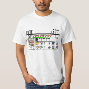 Camiseta modelo de 8 bits do guerreiro