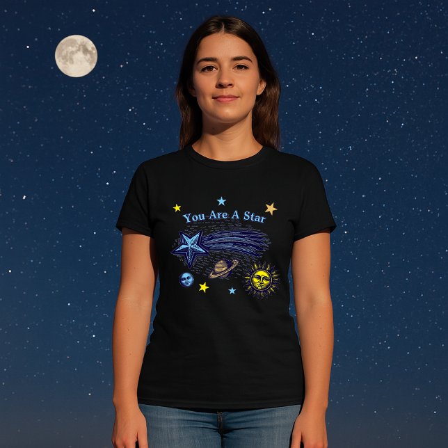 Camiseta Modelo de Afirmação de Arte Celestial Estrela Cade (Criador carregado)