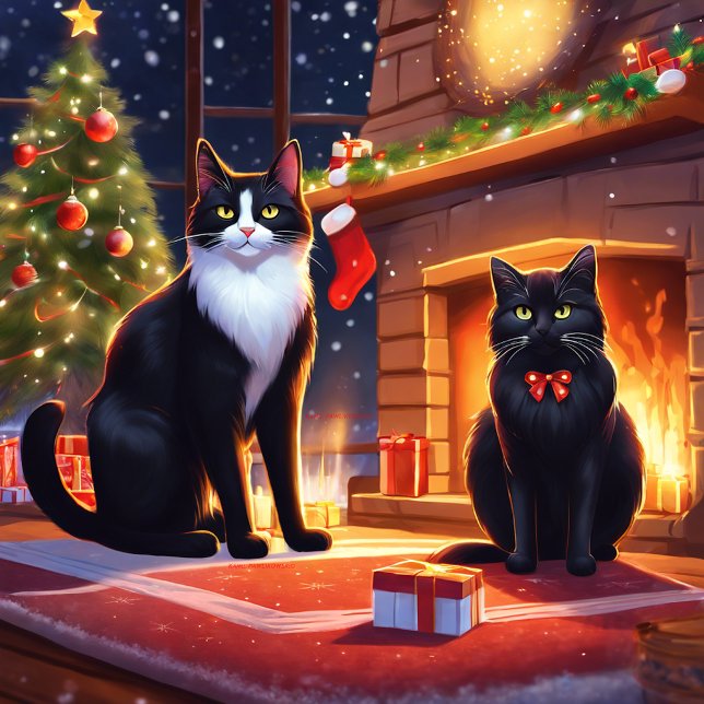 Camiseta Modelo de Cats e Santa Clause (Criador carregado)