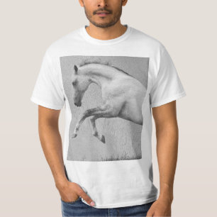 Camiseta Modelo de Cavalo Curvo Galinha Animais Brancos Mod