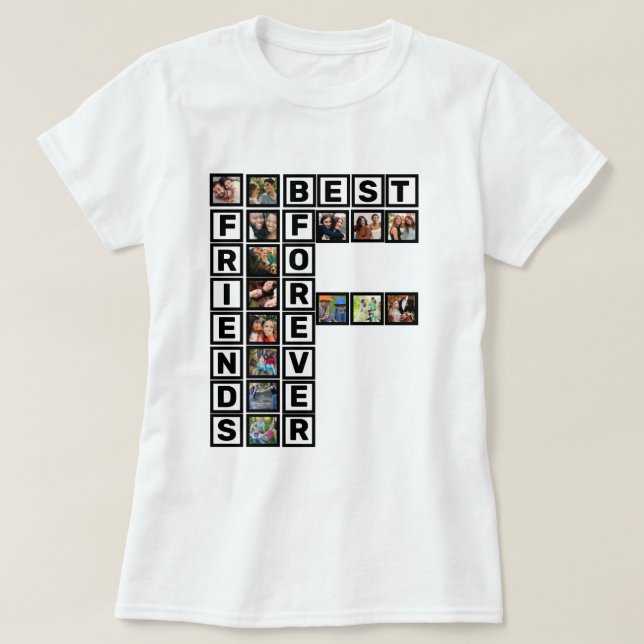 Camiseta Modelo de Colagem de Fotografias para os Melhores  (Frente do Design)