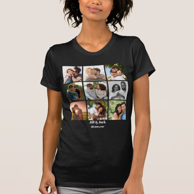 Camiseta Modelo de Colagem de Fotos 9 Personalizada para Ca (Frente)