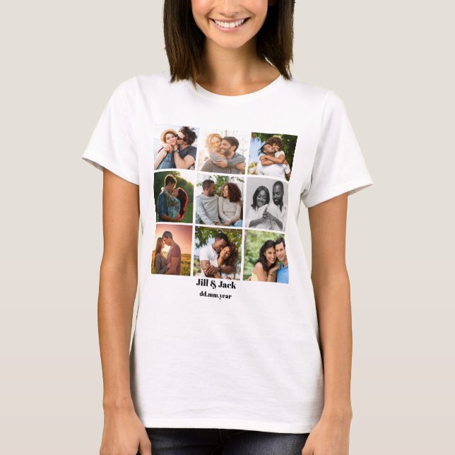 Camiseta Modelo de Colagem de Fotos 9 Personalizada para Ca (Frente)
