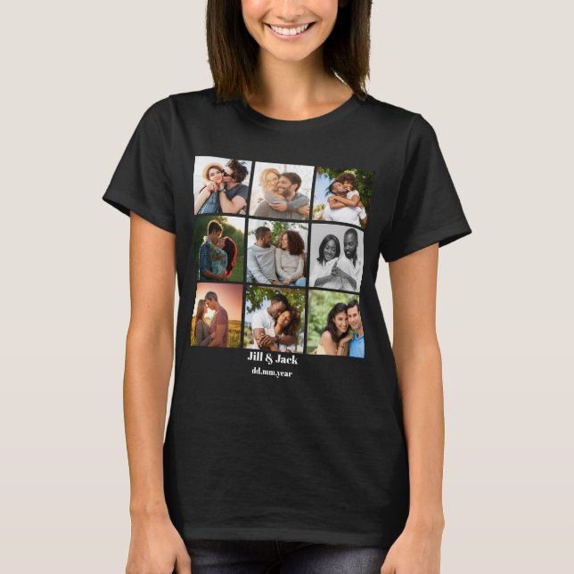 Camiseta Modelo de Colagem de Fotos 9 Personalizada para Ca (Frente)