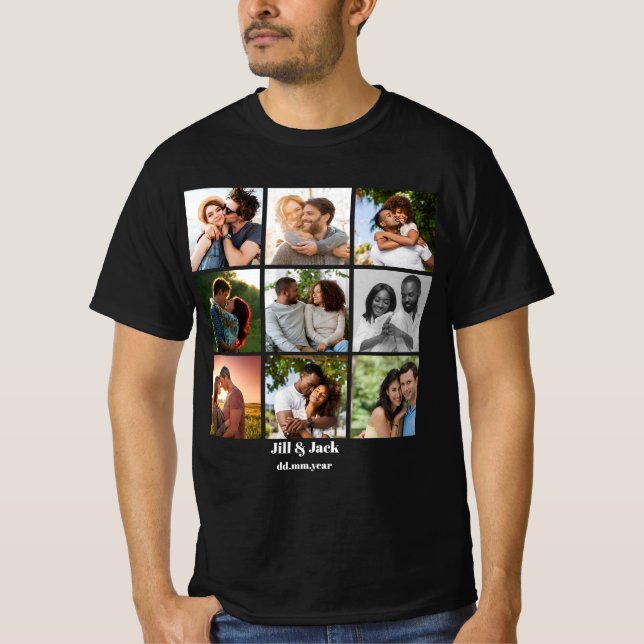 Camiseta Modelo de Colagem de Fotos 9 Personalizada para Ca (Frente)