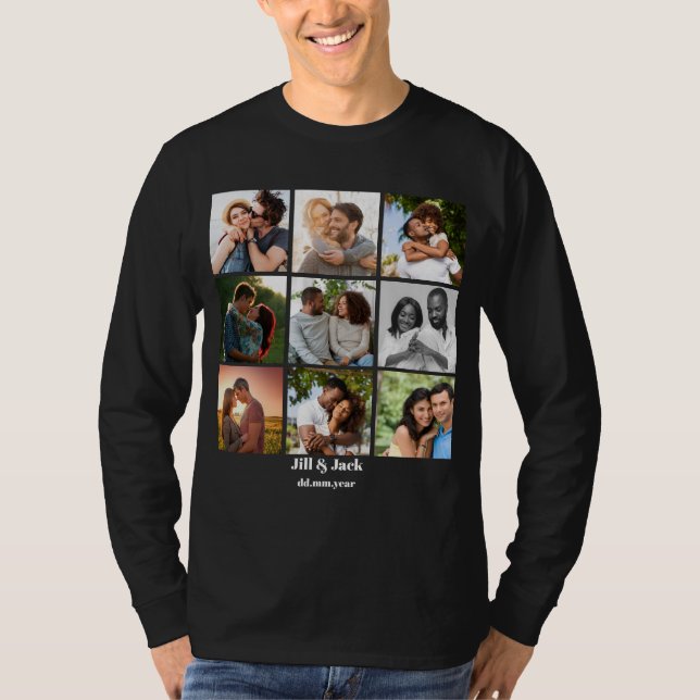 Camiseta Modelo de Colagem de Fotos 9 Personalizada para Ca (Frente)