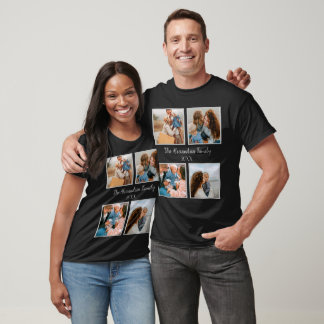 Camiseta Modelo de colagem de fotos da família 4 personaliz