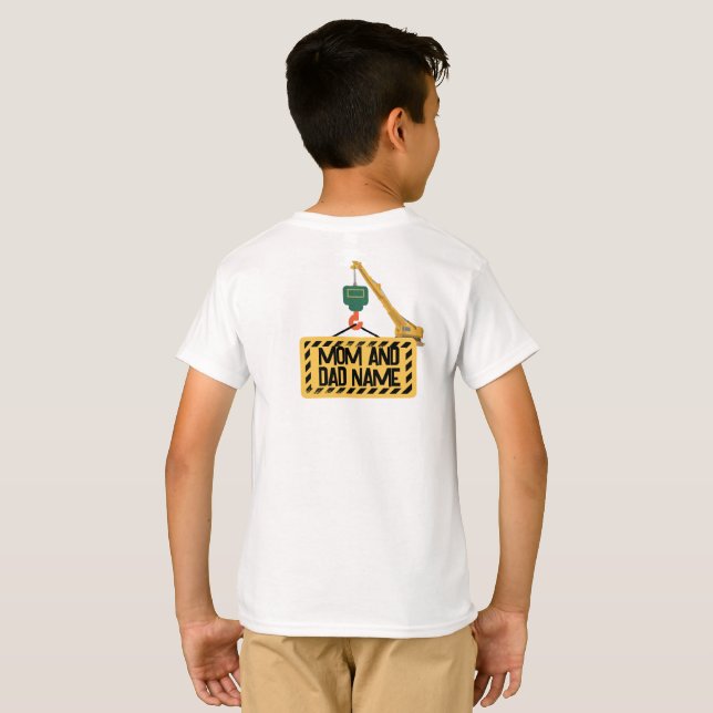 Camiseta Modelo de convite de 3º aniversário de construção  (Parte Traseira Completa)
