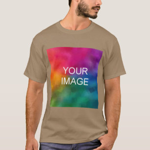 Camiseta Modelo de Cor de Seixo Moderno Adicionar Foto Pers