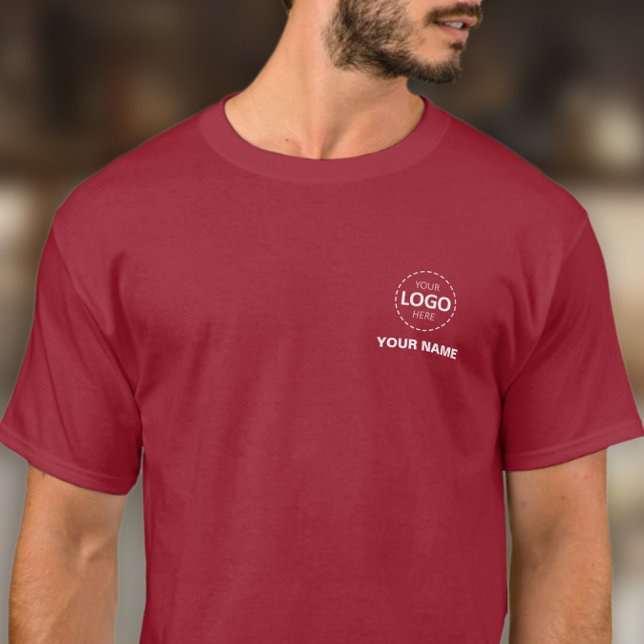 Camiseta Modelo de envio de logotipo comercial - Crie o seu (Criador carregado)