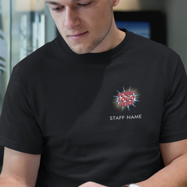 Camiseta Modelo de envio de nome e logotipo - Preto (Criador carregado)