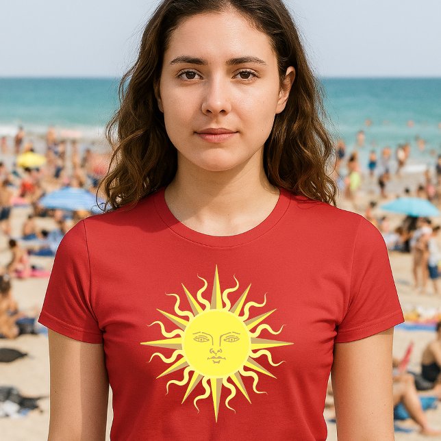 Camiseta Modelo de face solar flamejante (Criador carregado)